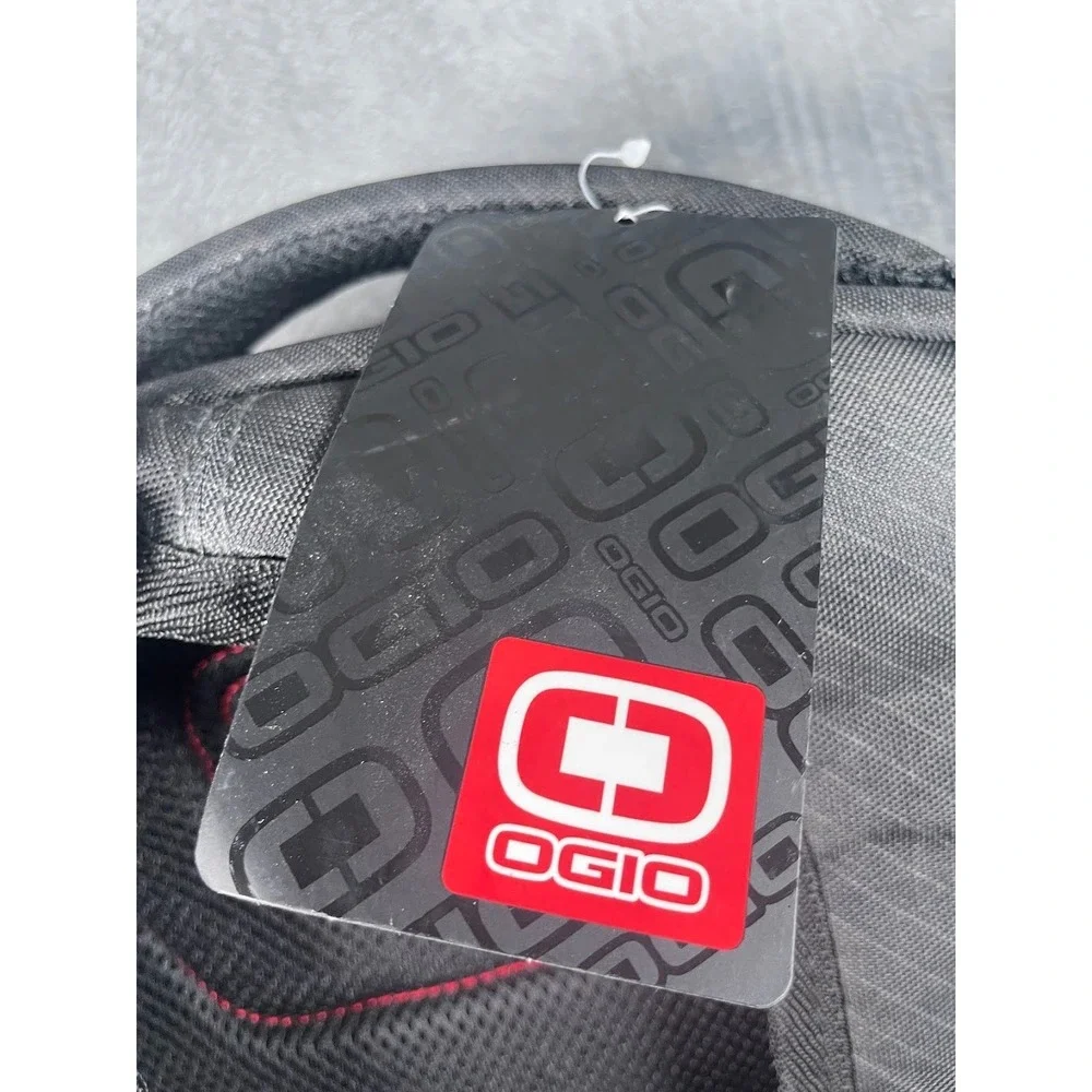NWT OGIO Backpack Dark Gray Red Laptop Compartment Tech School Commuter Bag
